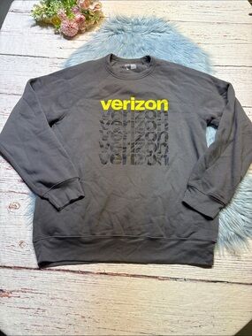 Verizon Men's Gray Logo Crewneck Sweatshirt sz L